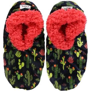 imageLazy One Fuzzy Feet Slippers for Women Cute FleeceLined House Slippers Cactus Succulents NonSkid