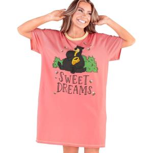 imageLazy One Nightshirts for Women Cute Nightgown for Women Animal DesignsPink Sweet Dreams Bear Nightshirt