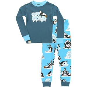 imageLazy One Warm LongSleeve PJ Sets for Girls and Boys Funny Animal Kids Pajama Sets Cozy ComfyOut Cold Penguin Pajama Sets