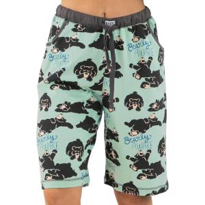 imageLazy One Womens Bermuda Shorts with Elastic Waistband and Scoop Pockets Animal Designs XSXLBearly Awake Grey Bermuda Shorts