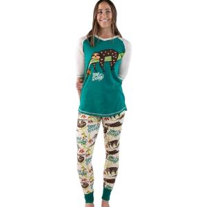 imageLazy One Womens Soft Casual Pajama Leggings and Tall Tee Sets With Cute Fun Prints Cute Womens Pajama SetsStay Sleepy Sloth Pajama Set