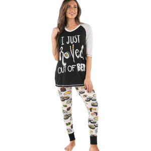imageLazy One Womens Soft Casual Pajama Leggings and Tall Tee Sets With Cute Fun Prints Cute Womens Pajama SetsSushi Legging Set
