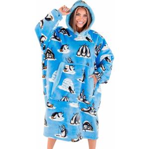 imageLazyOne Oversized Blanket Hoodie Oversized Hoodies for Women and Men One Size Fits All Wearable BlanketsOut Cold Penguin