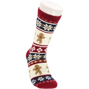 imageLazyOnes Men and Womens Novelty Crew Socks Funny Gifts For Men and Women Christmas SocksGinger Bread Fair Isle