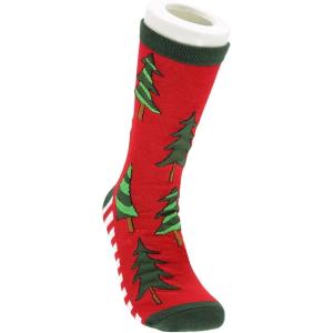 imageLazyOnes Men and Womens Novelty Crew Socks Funny Gifts For Men and Women Christmas SocksStriped Tree