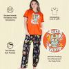 imageLazy One Womens Aquatic Pajama Set  Cute Ocean ampamp Coastal Animal Loungewear for Comfort and FunDead Tired Orange Womens Pj Set