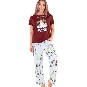 imageLazy One Womens Aquatic Pajama Set  Cute Ocean ampamp Coastal Animal Loungewear for Comfort and FunOn Cloud Wine Pajama Set