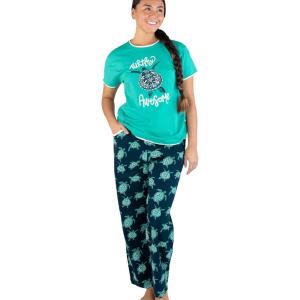 imageLazy One Womens Aquatic Pajama Set  Cute Ocean ampamp Coastal Animal Loungewear for Comfort and FunTurtley Awesome Pajama Set