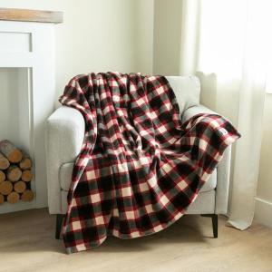 imageLazy One Soft Cloud Fleece Throw Blanket  Cozy Polyester Blanket 50quot x 70quot  Warm Lightweight Fleece Throw for Bed Couch or Sofa Buffalo Fair IsleBlack Plaid