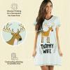 imageLazy One Womens Nightgown Funny VNeck Sleep Shirt for Women Deer Pajama Shirt Trophy Wife Blue LXL