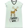 imageLazy One Womens Nightgown Funny VNeck Sleep Shirt for Women Deer Pajama Shirt Trophy Wife Blue LXL
