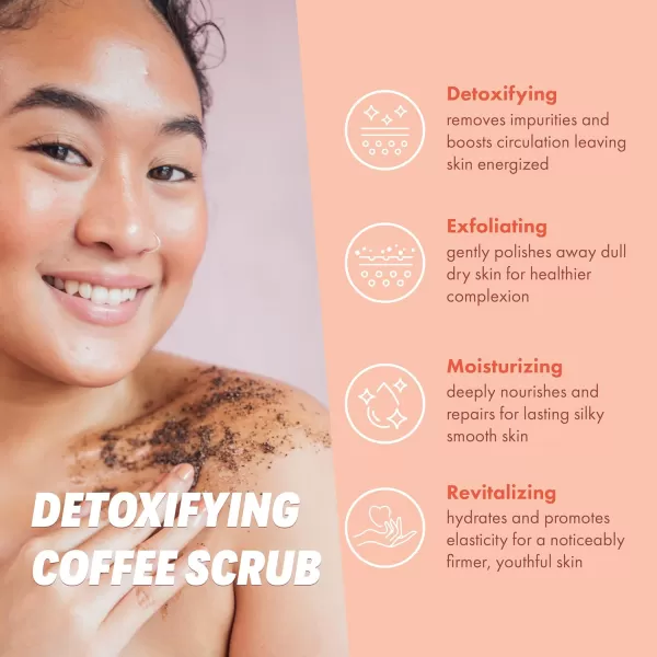 Coffee Scrub Foot ampamp Body Exfoliator Infused with Vitamin E and Orange Peel Natural Exfoliating Sugar Body Scrub for Toning Cellulite Skin Care by Handmade Heroes