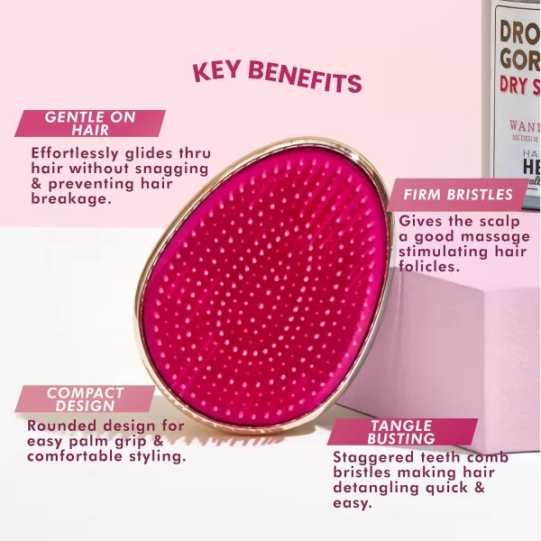 Drop Dead Gorgeous Rose Gold Hair Brush  For Wet ampamp Dry Hair  All Hair Types  Detangler Palm Brush  SelfCare Travel Essential