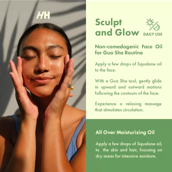 imageHandmade Heroes 100 Natural Sugarcane Squalane Oil  Gua Sha Facial Moisturizer for Tightening and Wrinkles for an Even Skin Tone and Neck Lift Neck ampamp Dcollet Oil