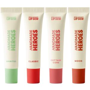 imageHandmade Heroes 100 Natural Vegan Tinted Lip Gloss with Hyaluronic Acid  Lightweight Moisturizing Soft Lipstick for Dry Lips  4pc set