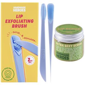 imageHandmade Heroes Lip Exfoliating Brush ampamp Matcha Lip Scrub Bundle  Clean Beauty Sustainable Skincare