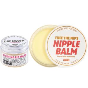 imageSave 10 Luscious Lips ampamp Nurtured Nipples Bundle  Handmade Heroes Lip Mask All Nighter ampamp 100 Natural Vegan Nipple Balm
