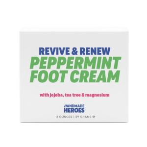 imageHandmade Heroes Revive ampamp Renew Peppermint Hand and Foot Mask  Deep Moisturizing Cream for Dry Cracked Heels Rough Hands ampamp Tired Feet  Cooling Hydrating Nourishing Repair Balm