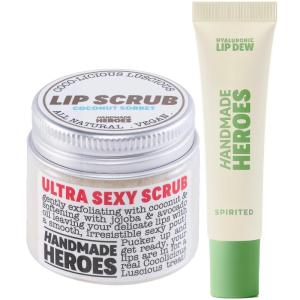 imageHandmade Heroes Coconut Sorbet Lip Scrub ampamp Vegan Clear Lip Gloss Bundle  Clean Beauty Sustainable Skincare