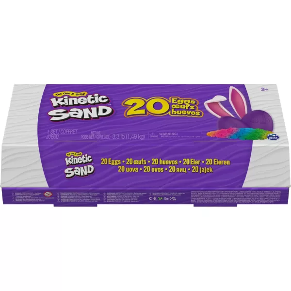 Kinetic Sand 20Pack Eggs with Red Yellow and Blue Play Sand Goodie Bag Toys Sensory Toys for Kids20Pack Eggs