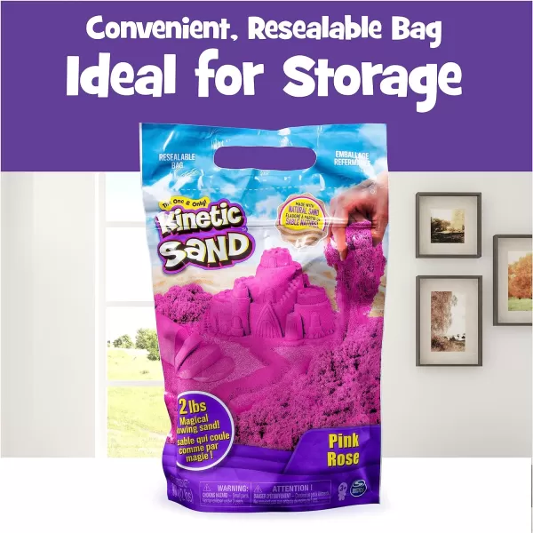 Kinetic Sand Castle Case with 1lb Teal Play Sand Multipurpose Play Space and Storage Container Sensory Toys for Kids Ages 3 and upPink
