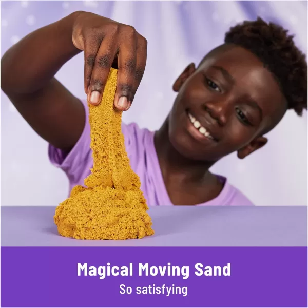 Kinetic Sand Mermaid Crystal Playset Over 1lb of Play Sand Gold Shimmer Sand Storage and Tools Sensory Toys for Kids Ages 3 and upMermaid Crystal Playset