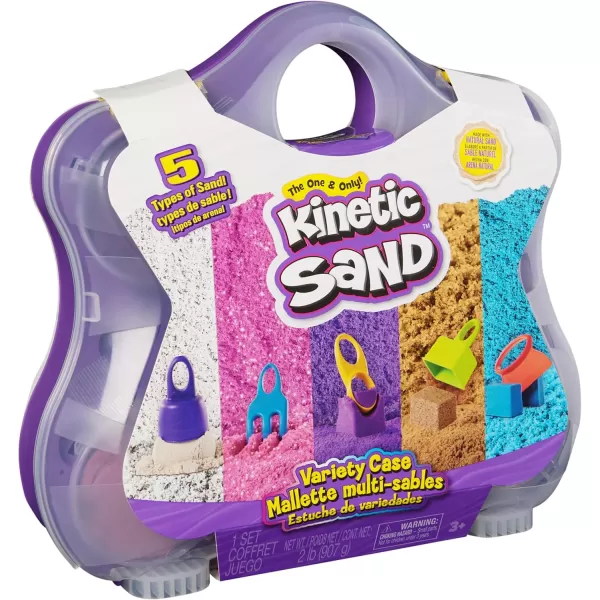 Kinetic Sand Mermaid Palace Playset Over 2lbs of Shimmer Play Sand Neon Purple Shimmer Teal and Beach Sand Reusable Folding Sandbox and Tools Sensory Toys for Kids Ages 3 and upVariety Case