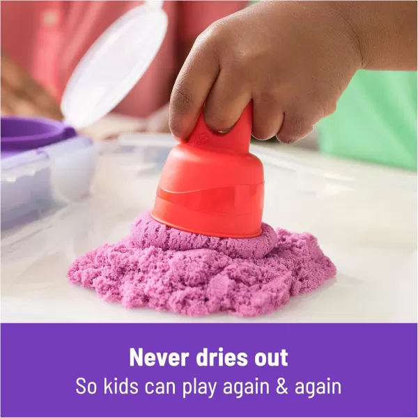 Kinetic Sand Mermaid Palace Playset Over 2lbs of Shimmer Play Sand Neon Purple Shimmer Teal and Beach Sand Reusable Folding Sandbox and Tools Sensory Toys for Kids Ages 3 and upVariety Case