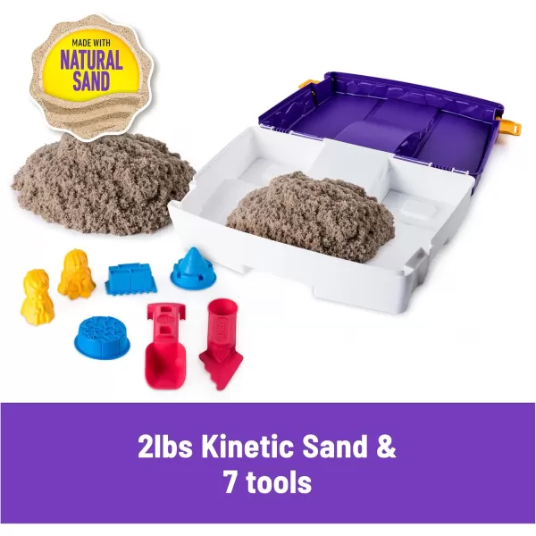 Kinetic Sand Mermaid Palace Playset Over 2lbs of Shimmer Play Sand Neon Purple Shimmer Teal and Beach Sand Reusable Folding Sandbox and Tools Sensory Toys for Kids Ages 3 and upFolding Sand Box
