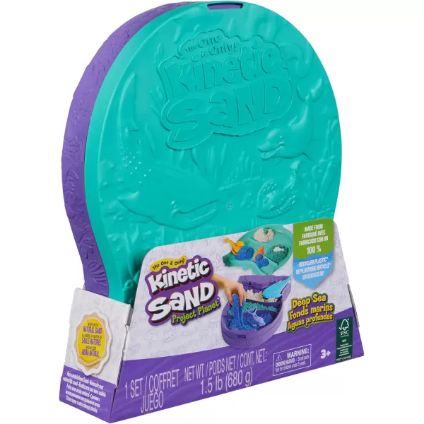 Kinetic Sand Project Planet Deep Sea with 24oz Play Sand ampamp Sea Creature Tools Sustainably Minded Eco Friendly Materials Sensory Toys for KidsProject Planet Deep Sea