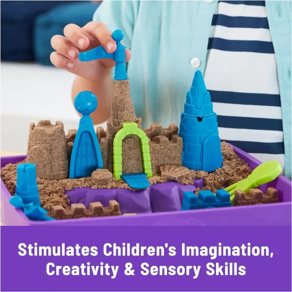 Kinetic Sand The Original Moldable Play Sand 325lbs Beach Sand Sensory Toys for Kids Ages 3 and up Amazon ExclusiveDeluxe Beach Castle Playset