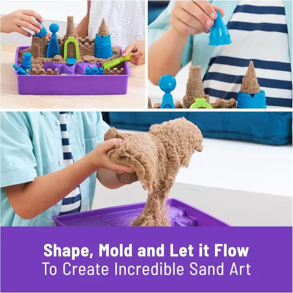 Kinetic Sand The Original Moldable Play Sand 325lbs Beach Sand Sensory Toys for Kids Ages 3 and up Amazon ExclusiveDeluxe Beach Castle Playset