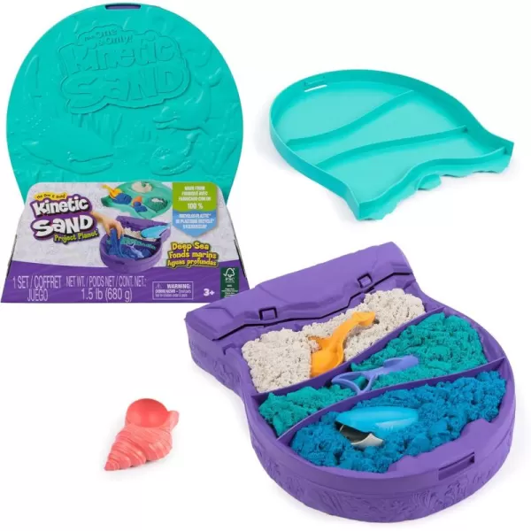 Kinetic Sand Project Planet Deep Sea with 24oz Play Sand ampamp Sea Creature Tools Sustainably Minded Eco Friendly Materials Sensory Toys for KidsProject Planet Deep Sea