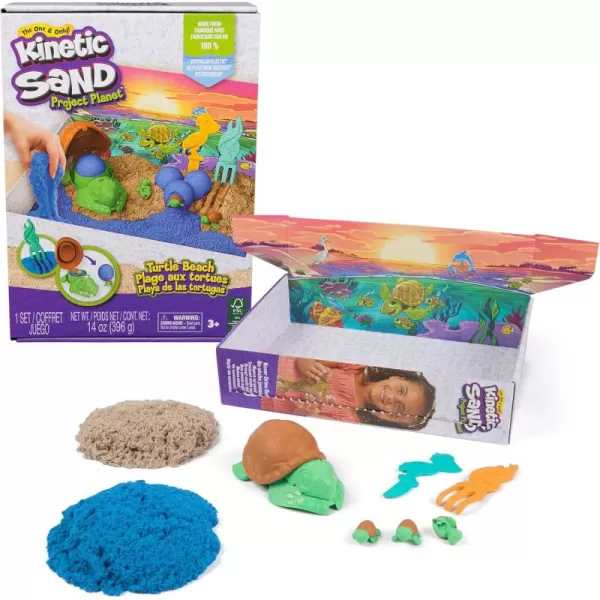 Kinetic Sand Project Planet Deep Sea with 24oz Play Sand ampamp Sea Creature Tools Sustainably Minded Eco Friendly Materials Sensory Toys for KidsProject Planet Turtle Beach