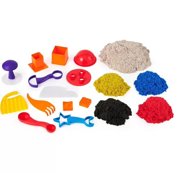 Kinetic Sand Sandisfactory Set 45lbs of Colored and Rare White 10 Tools and Molds Play Sand for Kids Ages 3 and Up Amazon Exclusive