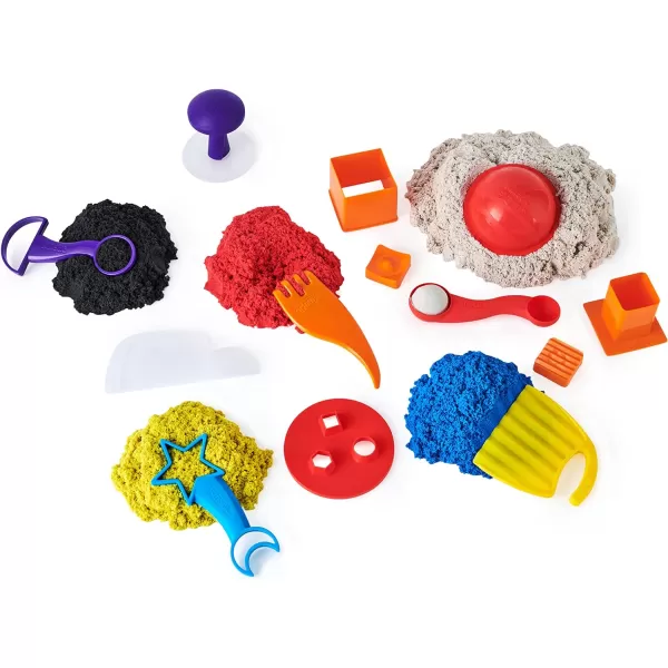 Kinetic Sand Sandisfactory Set 45lbs of Colored and Rare White 10 Tools and Molds Play Sand for Kids Ages 3 and Up Amazon Exclusive