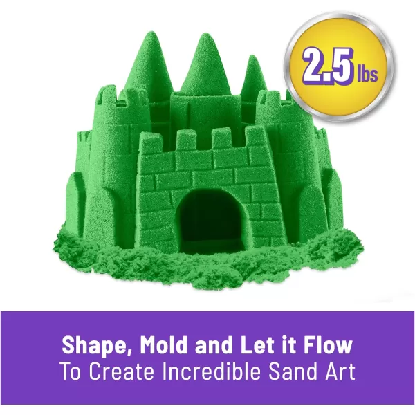 Kinetic Sand 25lbs Blue Play Sand Moldable Sensory Toys for Kids Resealable Bag Ages 3Green