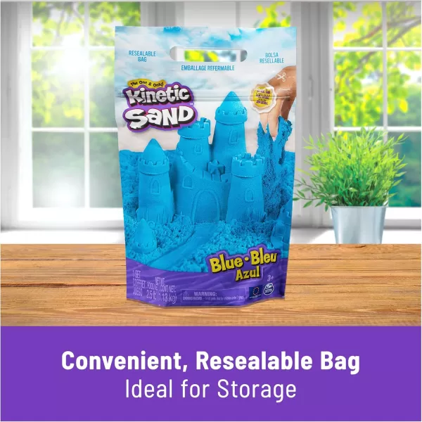 Kinetic Sand 25lbs Blue Play Sand Moldable Sensory Toys for Kids Resealable Bag Ages 3New Blue 25lb