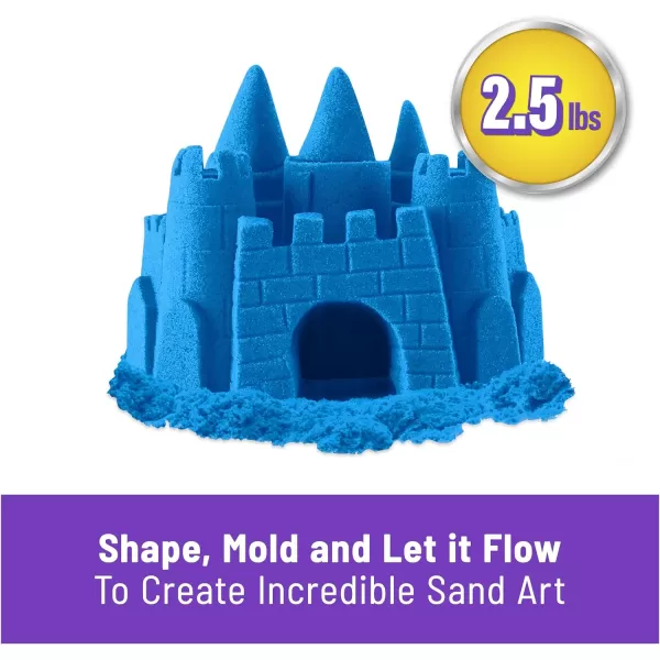 Kinetic Sand 25lbs Blue Play Sand Moldable Sensory Toys for Kids Resealable Bag Ages 3New Blue 25lb
