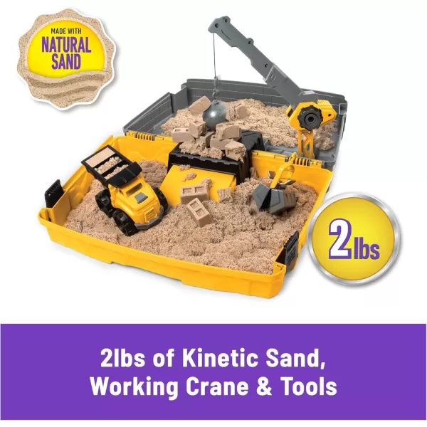 Kinetic Sand Construction Site Folding Sandbox with Toy Truck 2lbs Play Sand Sensory Toys for Kids Back to School Classroom Must Haves Ages 3Construction Site
