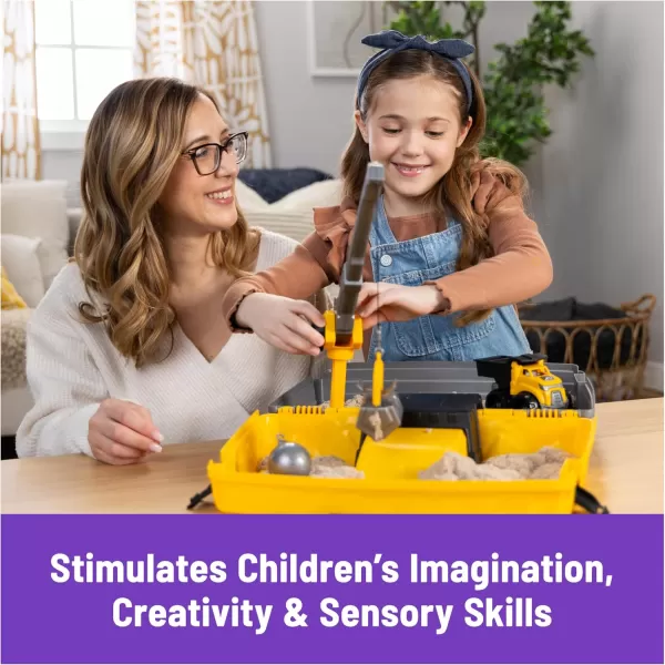 Kinetic Sand Construction Site Folding Sandbox with Toy Truck 2lbs Play Sand Sensory Toys for Kids Back to School Classroom Must Haves Ages 3Construction Site