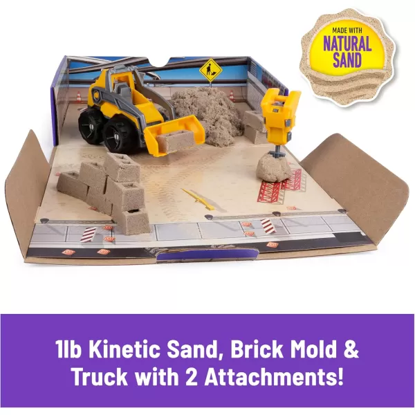 Kinetic Sand Construction Site Folding Sandbox with Toy Truck 2lbs Play Sand Sensory Toys for Kids Back to School Classroom Must Haves Ages 3Dig  Demolish