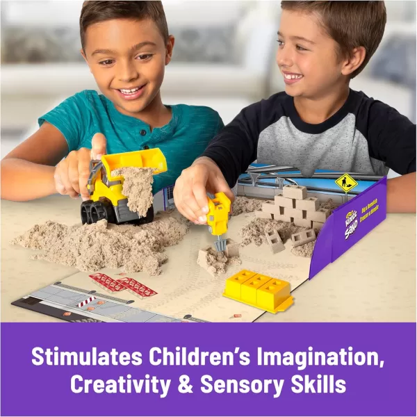 Kinetic Sand Construction Site Folding Sandbox with Toy Truck 2lbs Play Sand Sensory Toys for Kids Back to School Classroom Must Haves Ages 3Dig  Demolish