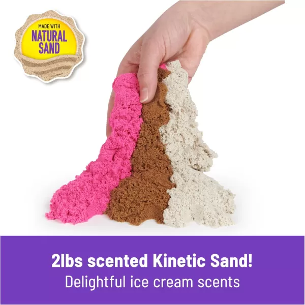 Kinetic Sand Ice Cream Scents 3Pack 2lbs of Strawberry Chocolate and Vanilla Scented Play Sand Toys for Kids Ages 3Ice Cream Scents 3Pack