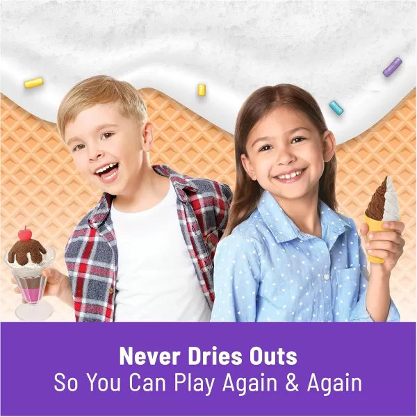 Kinetic Sand Ice Cream Scents 3Pack 2lbs of Strawberry Chocolate and Vanilla Scented Play Sand Toys for Kids Ages 3Ice Cream Treats Playset