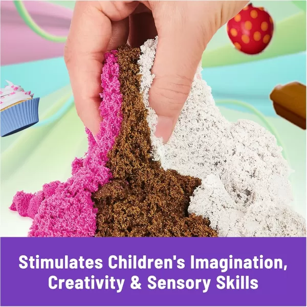 Kinetic Sand Ice Cream Scents 3Pack 2lbs of Strawberry Chocolate and Vanilla Scented Play Sand Toys for Kids Ages 3Ice Cream Treats Playset