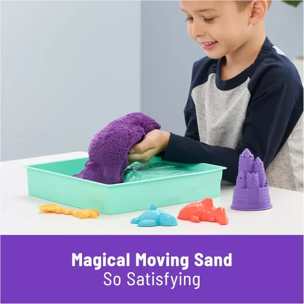 Kinetic Sand Sandbox Set 1lb Blue Play Sand Sandbox Storage 4 Molds and Tools Sensory Toys for Kids Ages 3Purple