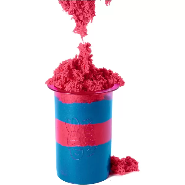 Kinetic Sand SquishMotion Playset with 1lb Pink Yellow Blue Play Sand Stamper ampamp 5 Tools Reusable Storage Case Sensory Toys for Kids Ages 5Sandisfying Set