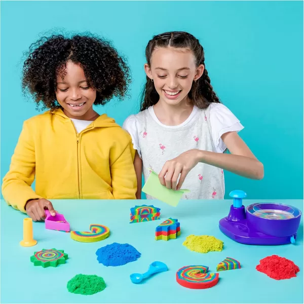 Kinetic Sand Swirl N Surprise Playset with 2lbs of Play Sand Including Red Blue Green Yellow and 4 Tools Sensory Toys for Kids Ages 3 and up