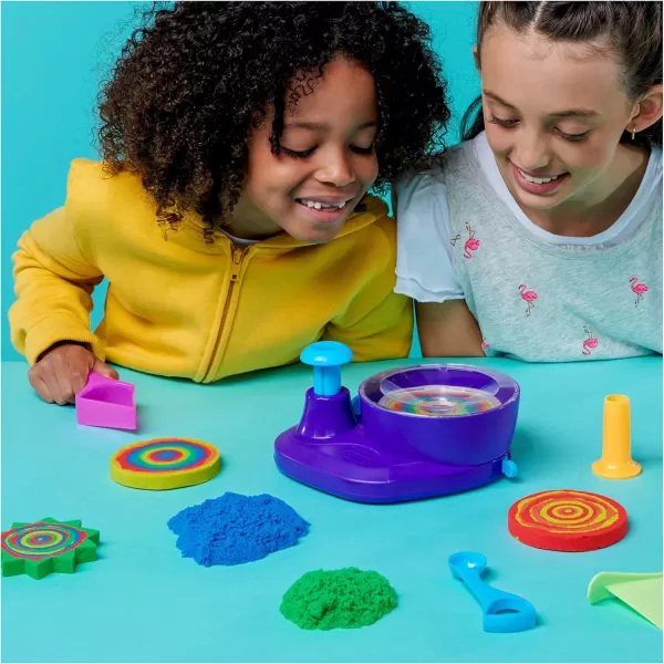Kinetic Sand Swirl N Surprise Playset with 2lbs of Play Sand Including Red Blue Green Yellow and 4 Tools Sensory Toys for Kids Ages 3 and up